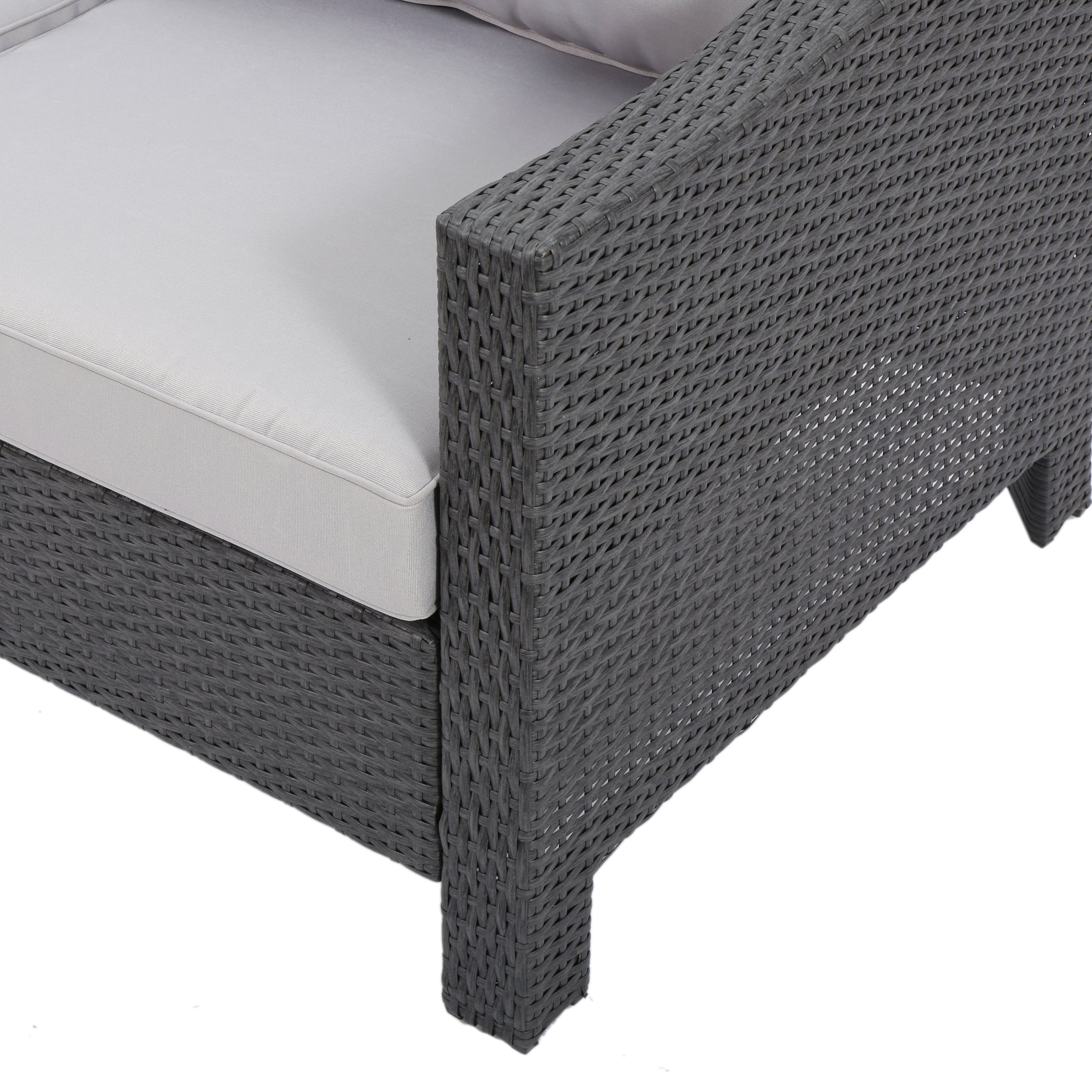 Caspian 5pc Outdoor Grey Wicker Sofa Set