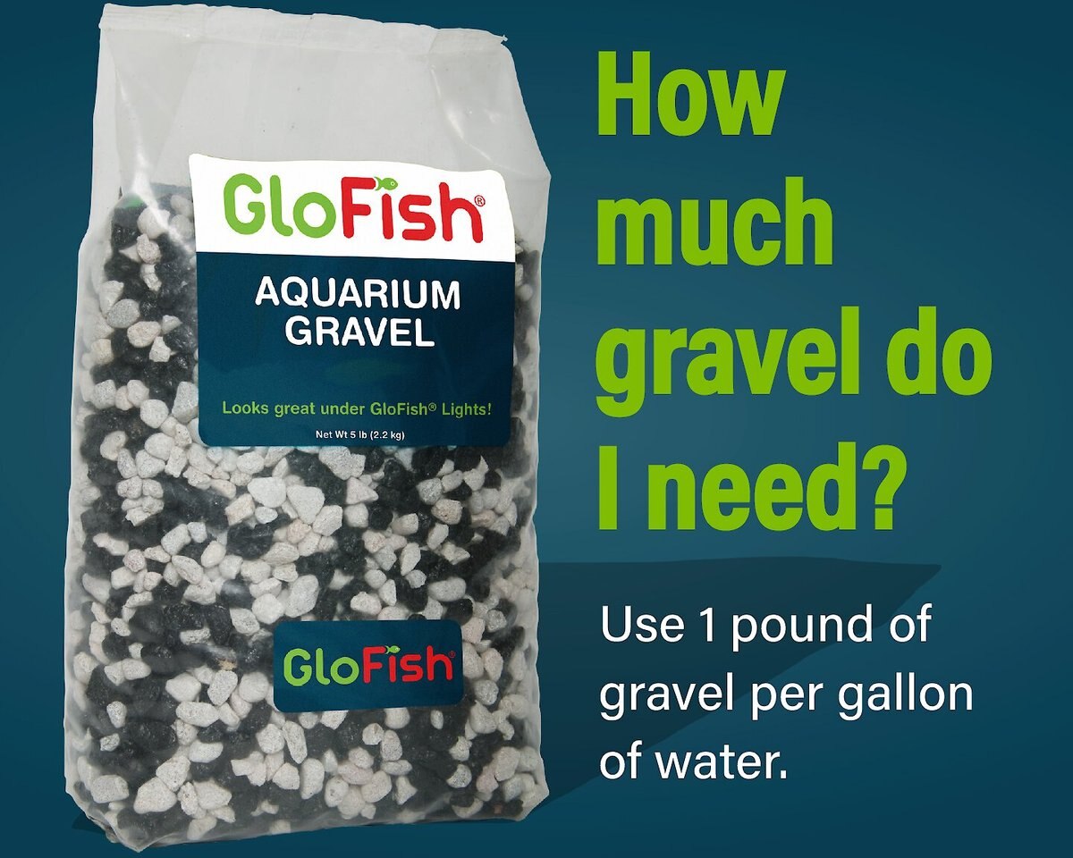 GloFish Aquarium Fish Gravel， Black and White， 5-lb