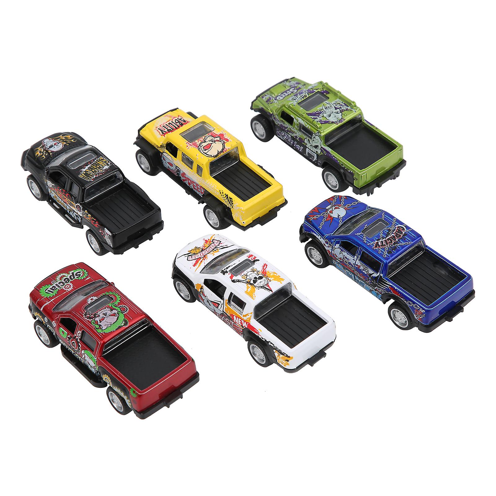 6pcs 1:64 Car Model Simulation Alloy Pickup Vehicle Set Pickup Truck Model Child Toy#1