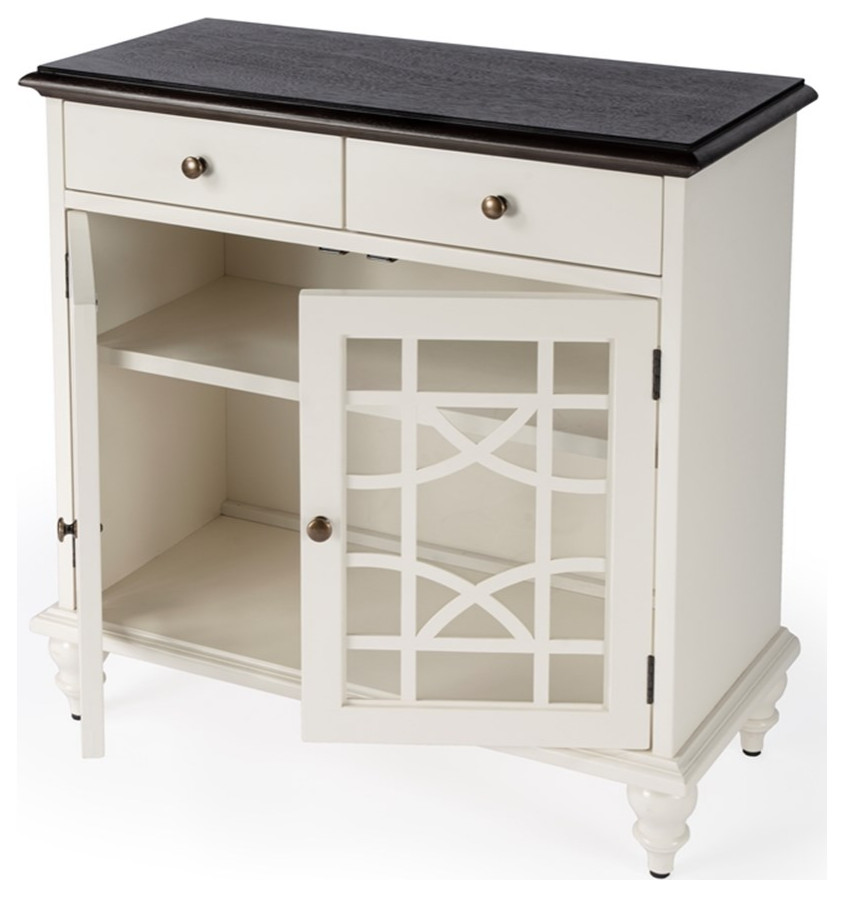 Bowery Hill Traditional Wooden 2 Door 2 Drawer Cabinet   White   Traditional   Accent Chests And Cabinets   by Homesquare  Houzz