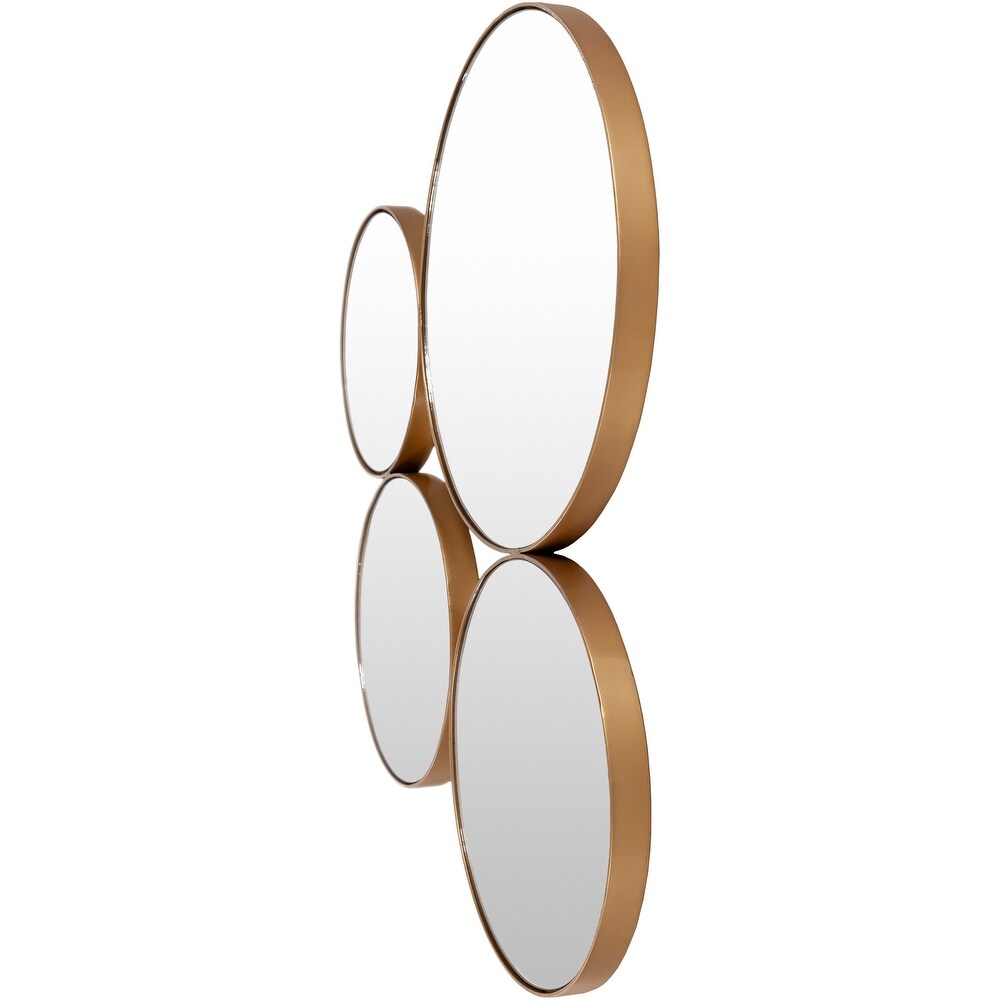 Artistic Weavers Cohn Modern Gold Abstract Round Wall Mirror   28\