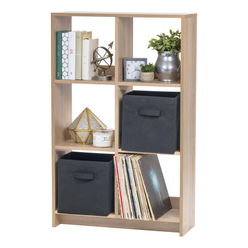 IRIS 43 in. H x 27 in. W x 10 in. D Ash Brown Heavy-Duty Decorative 6-Cube Organizer 596362