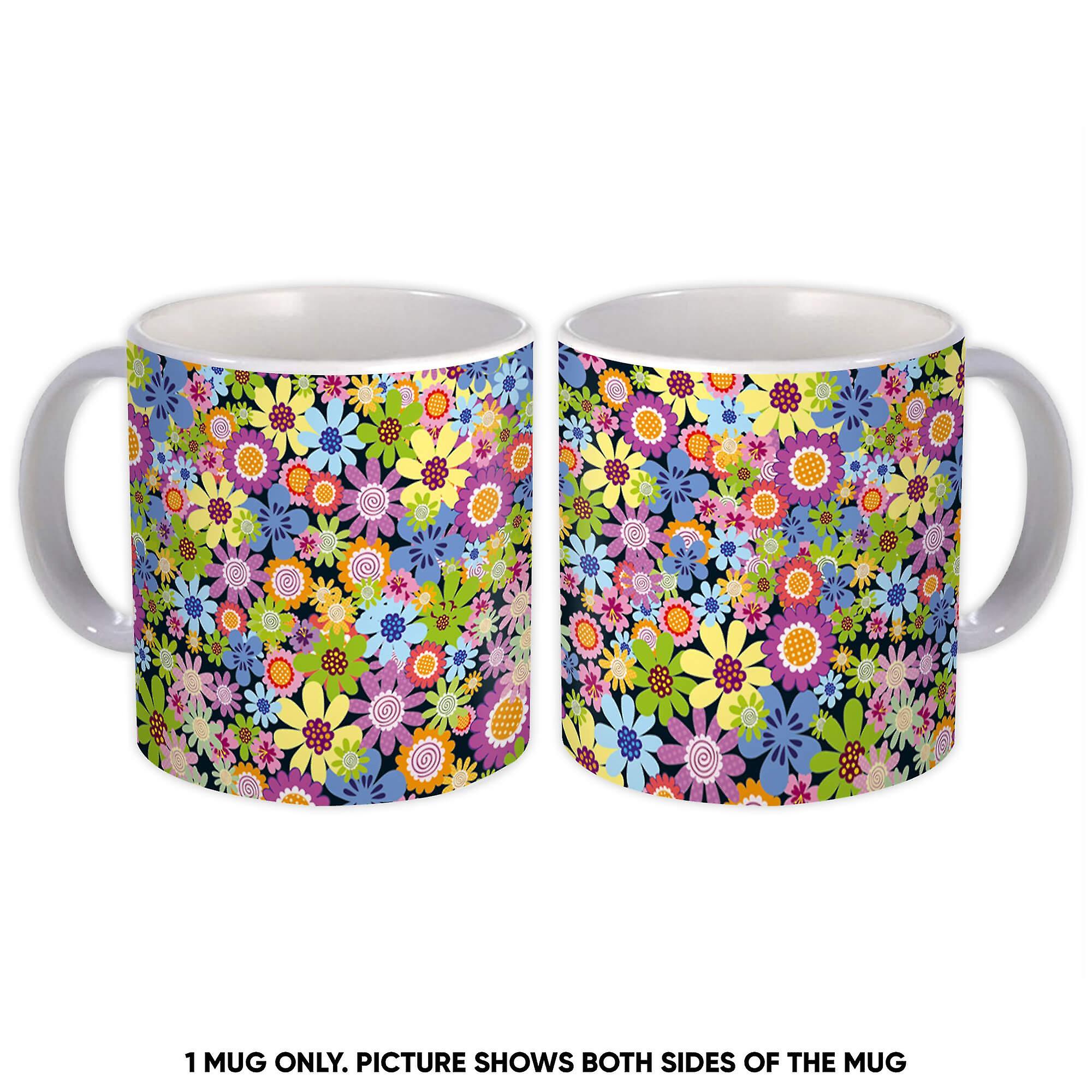 Gift Mug: Daisies Kaleidoscope Flowers