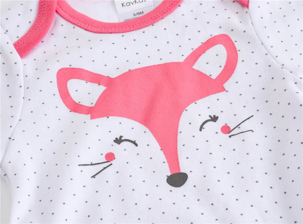 Kavkas Baby Girls Bodysuits 6 pcs/lot Summer Cotton Baby Clothes Short Sleeve Newborn body bebe 0-3 months Infant Clothing