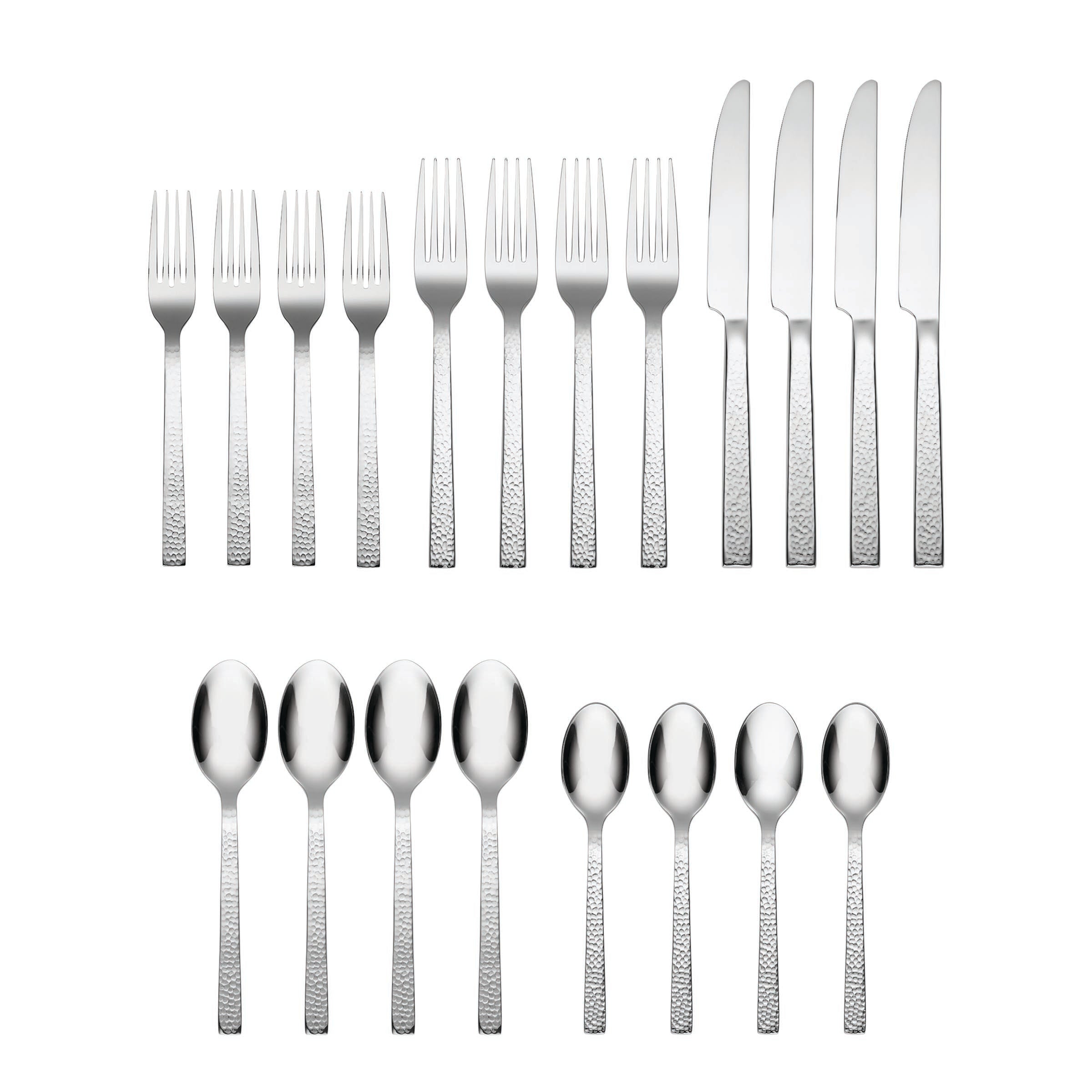 Chef's Table Hammered 20-Piece Flatware Set