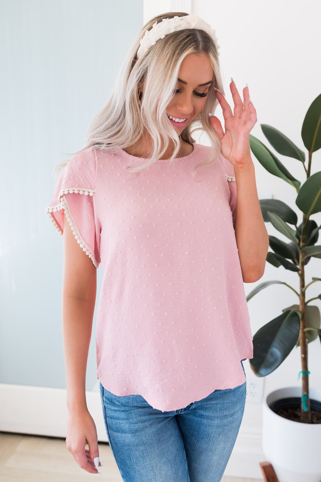 Pretty Pom Pom Modest Top