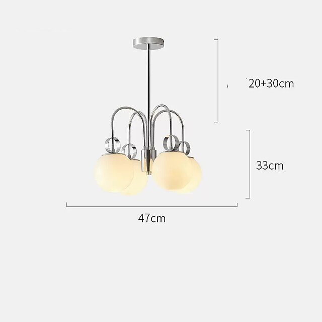 LED Pendant Light 4/5-Lights Globe Design Chrome Geometric Shapes Flush Mount Lights Metal Sputnik Linear Geometrical Painted Finishes Contemporary Chandeliers 110-240V