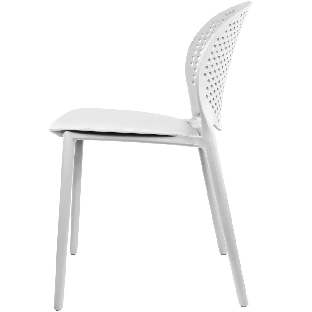 Modern Plastic Garden Patio Indoor or Outdoor Dining Stackable Chair UV Protected Armless With Dot Back Surf