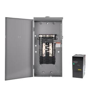 Square D Homeline 200 Amp 8-Space 16-Circuit Outdoor Main Breaker Plug-On Neutral Load Center Cover and Surge - Value Pack HOM816M200PFTRBSP2