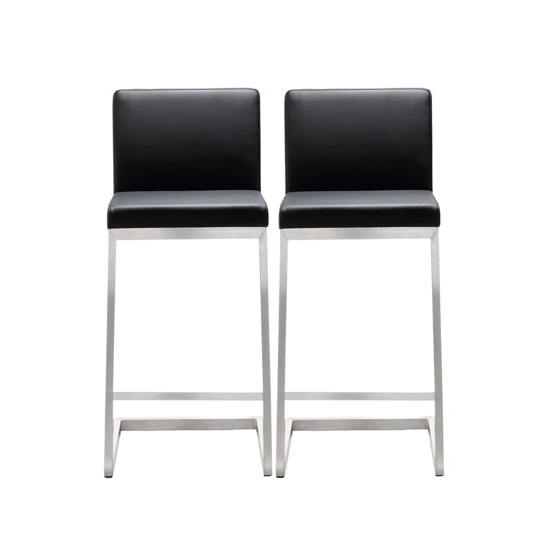 Parma Stainless Steel Eco leather Counter Stool (Set of 2)