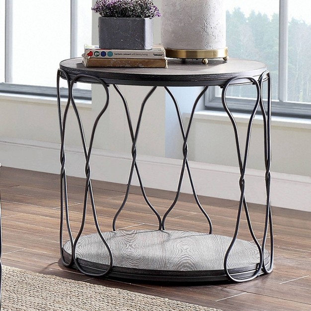 Ballou Rustic Bohemian End Metal Table Gray Homes Inside Out