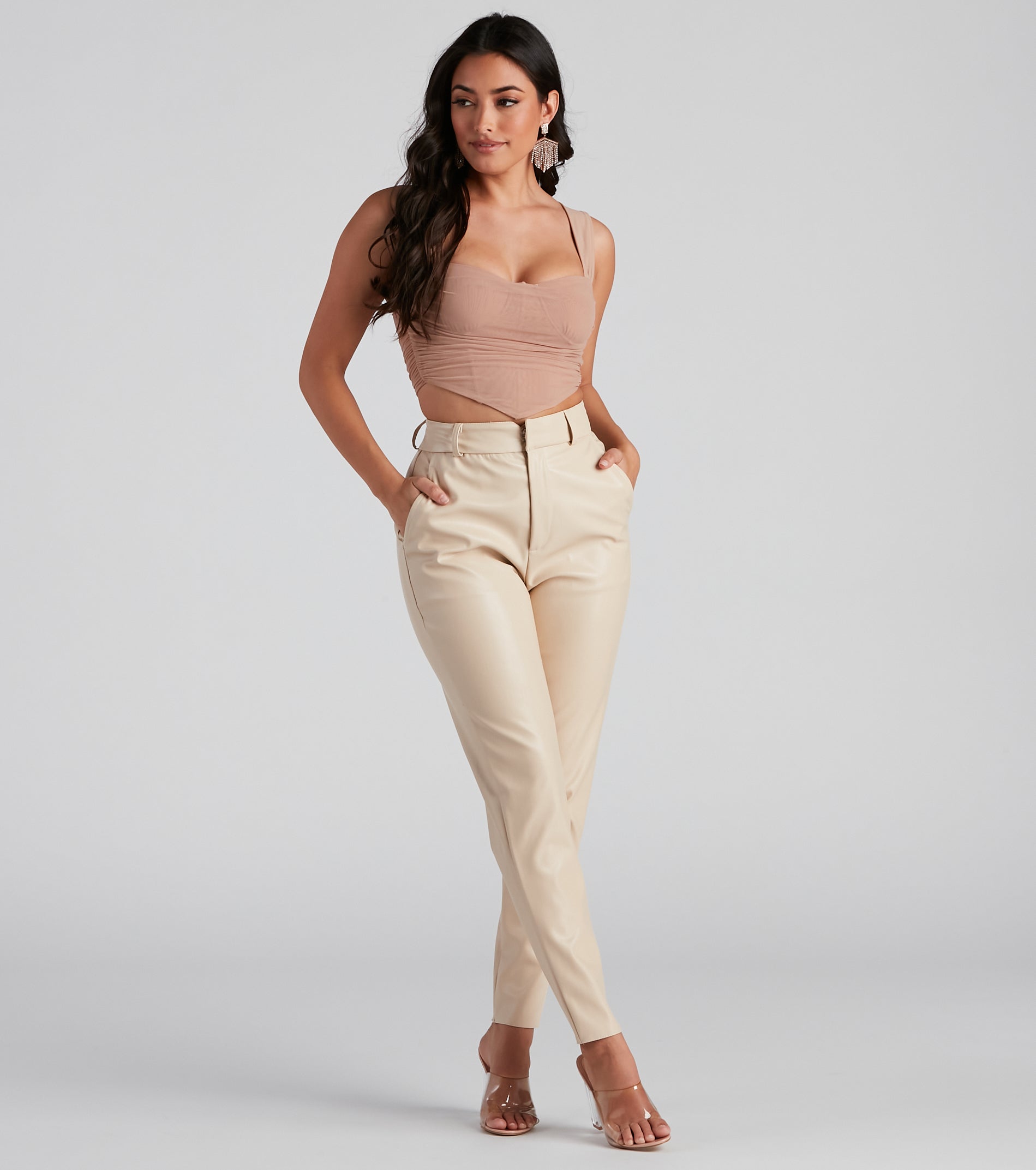 Classic Chic High Waist Faux Leather Pants