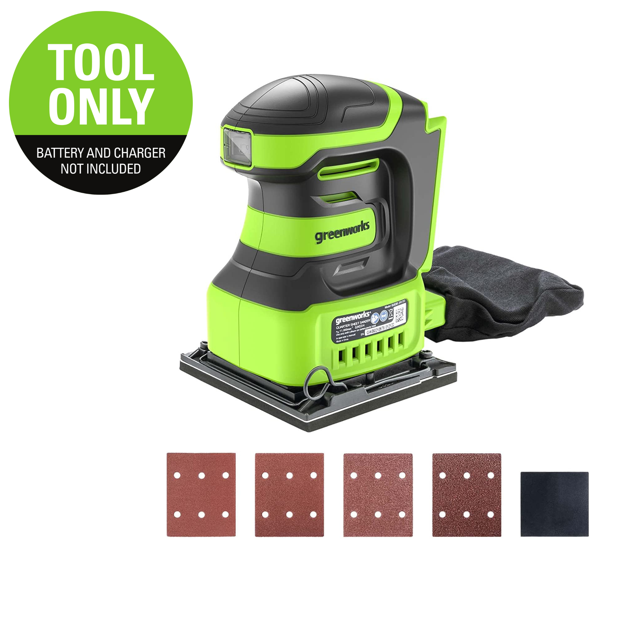 24V Cordless Battery Quarter Sheet Sander (Tool Only)