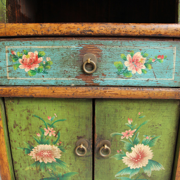 Consigned Vintage  Painted Mongolian Side Cabinet   Asian   Accent Chests And Cabinets   by Design Mix Furniture  Houzz