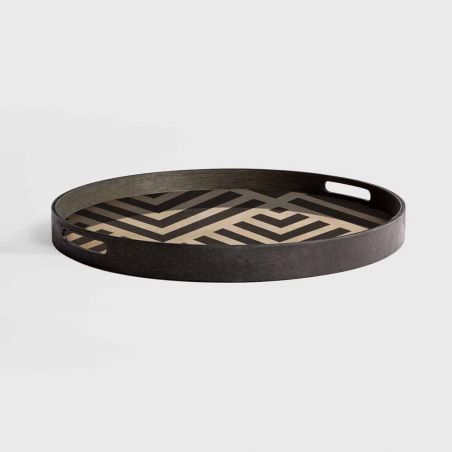 GRAPHITE CHEVRON TRAY SMALL