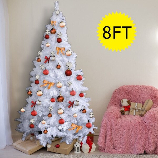 Costway 8Ft Artificial PVC Christmas Tree W/Stand Holiday Season