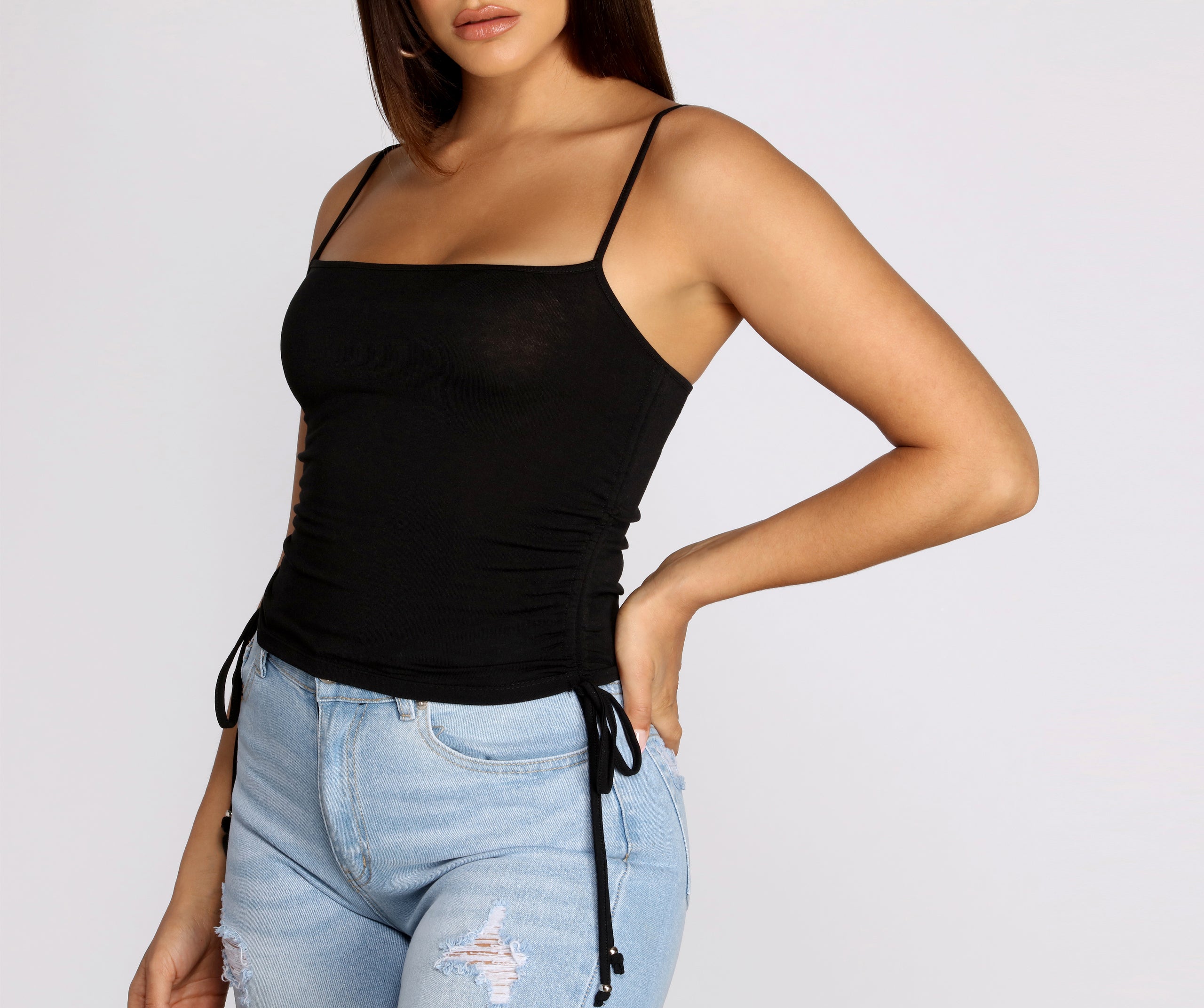 Drawstring Hem Casual Cami