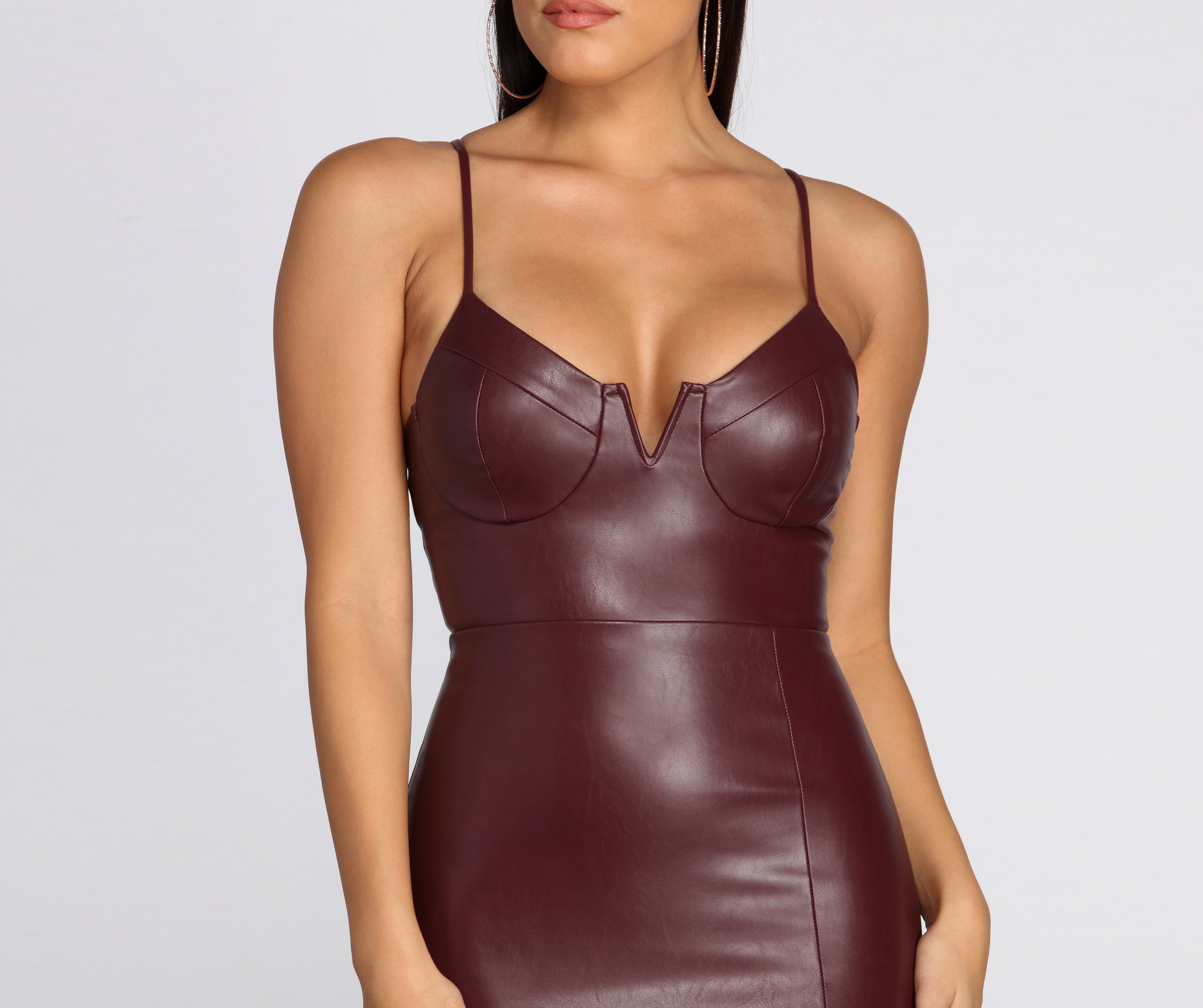 Edge It Up Faux Leather Mini Dress