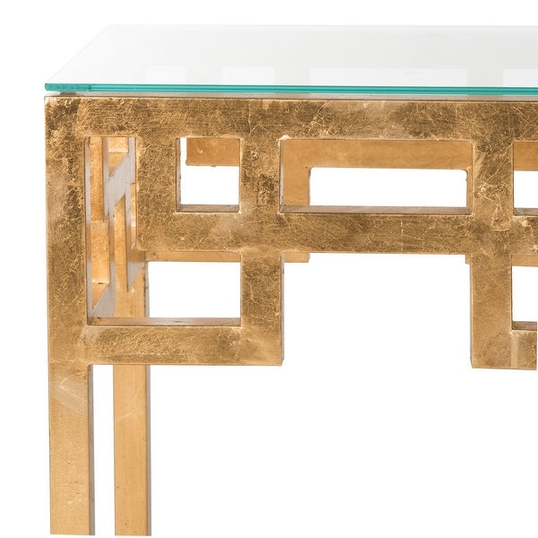 SAFAVIEH Byram Antique Gold Leaf End Table - 16