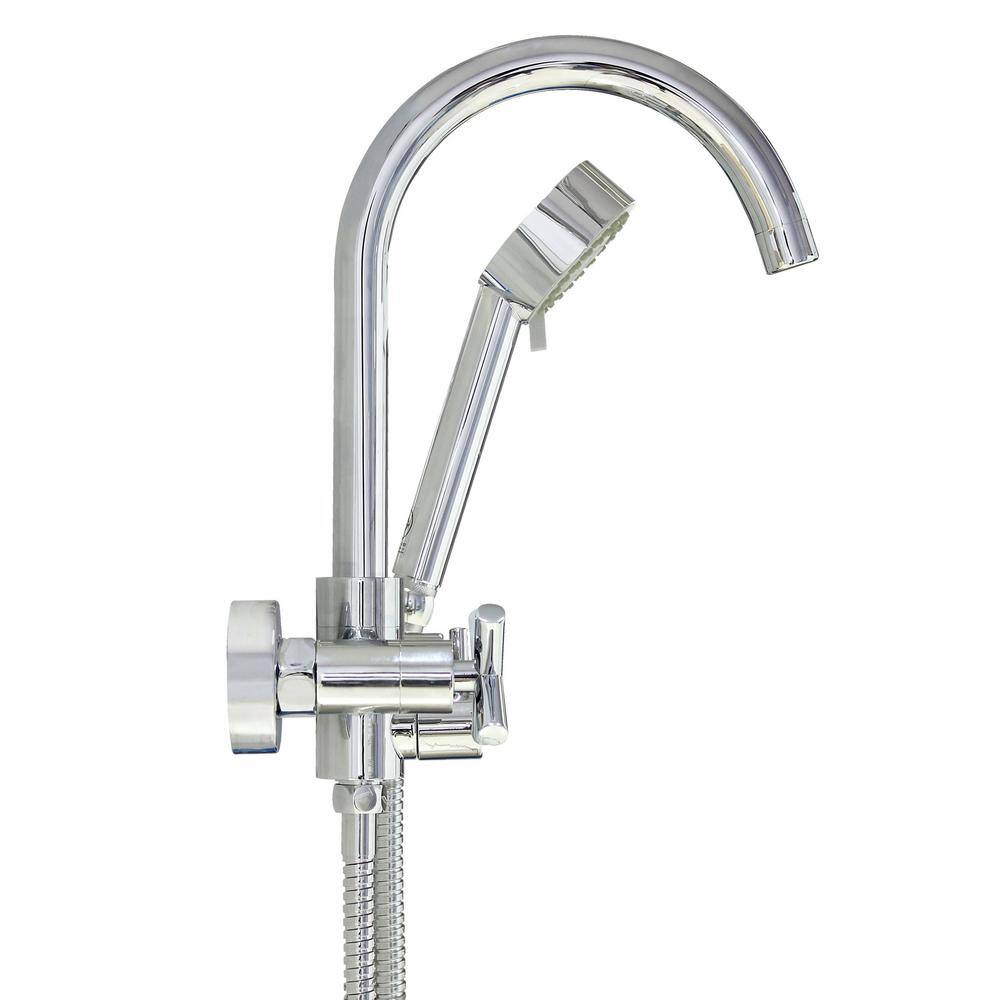 MODONA Modern 6 in. 2-Handle 3-Spray Tub and Shower Faucet with Massage Hand Held Shower in Polished Chrome (Valve Included) F903X