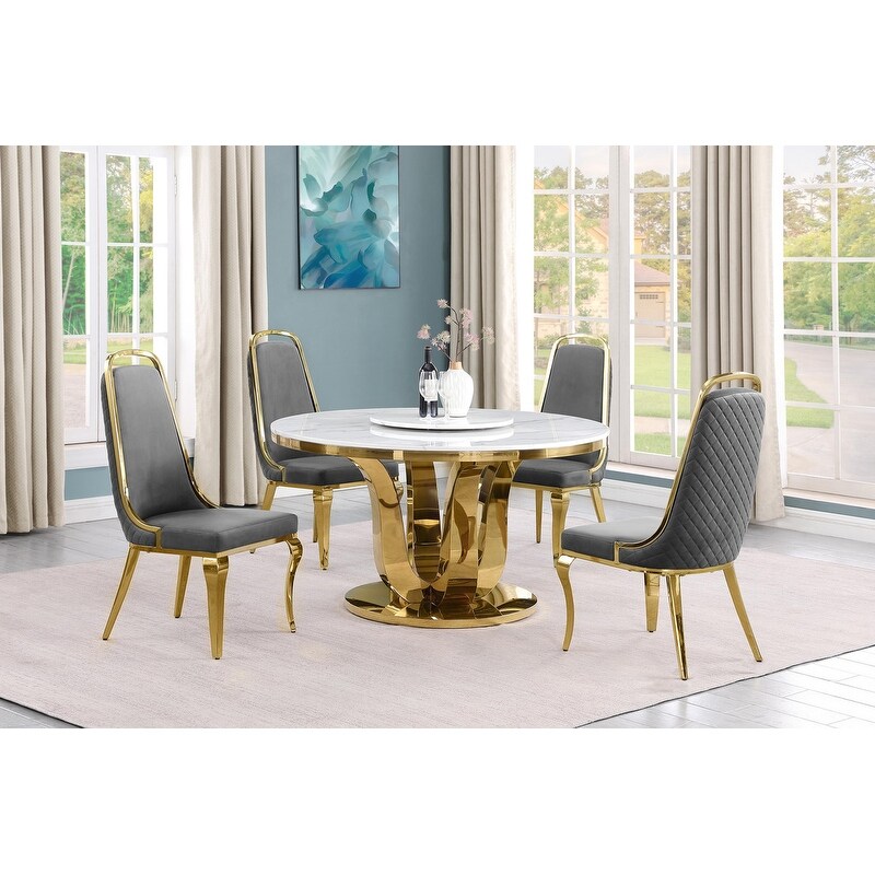 Best Quality Furniture D325 SC314 7 5 Piece Round Dining Set