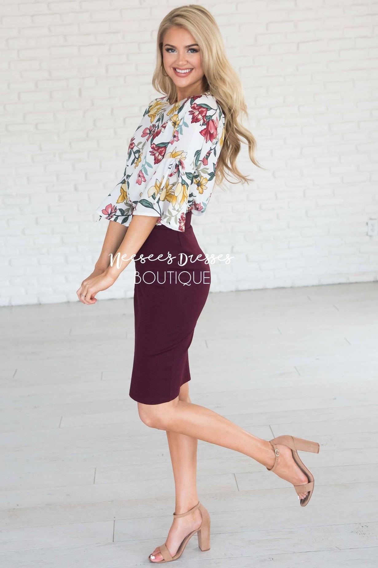 Perfect Fit Raisin Pencil Skirt