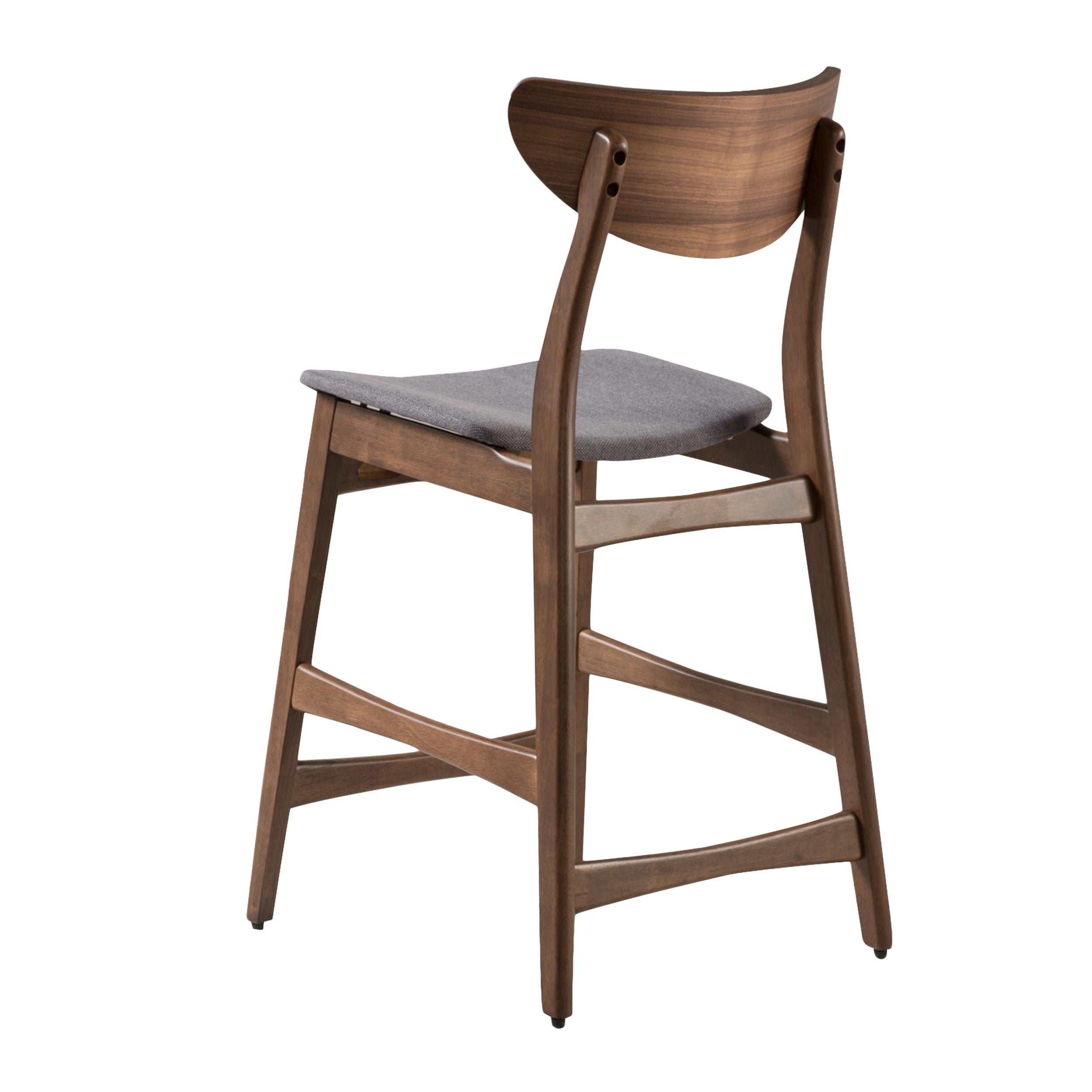 Molle Walnut Finish Mid-Century Modern 24-Inch Counter Stools (Set of 2)