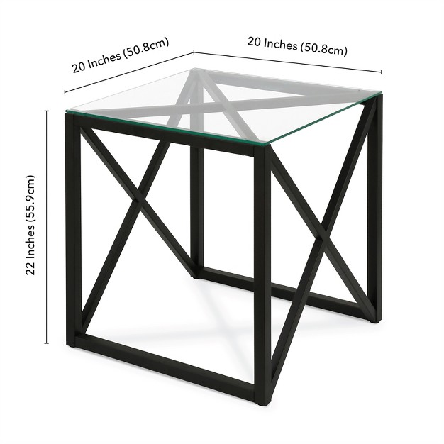 22 x27 Geometric Metal Side Table In Black Henn amp hart