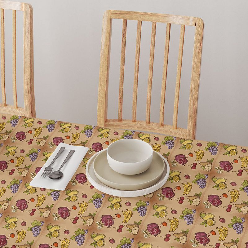 Square Tablecloth， 100% Polyester， 60x60， Bunches of Fruit