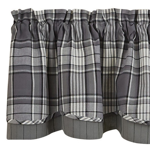 Park Designs Grey Area Lined Layered Valance 72 x27 x27 l Gray