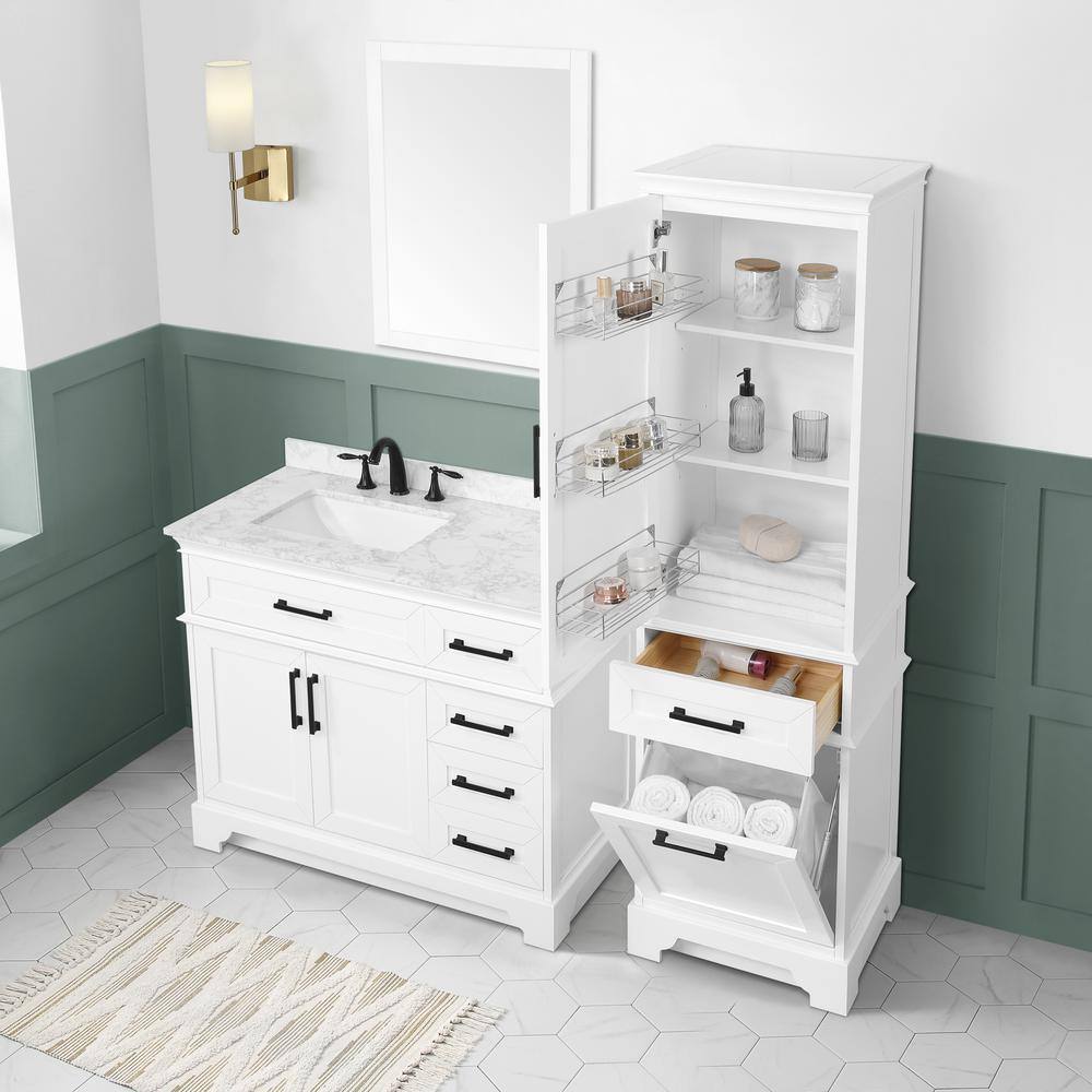 Home Decorators Collection Cherrydale 20 in. W x 18 in. D x 72 in. H White Linen Cabinet Cherrydale LC-W