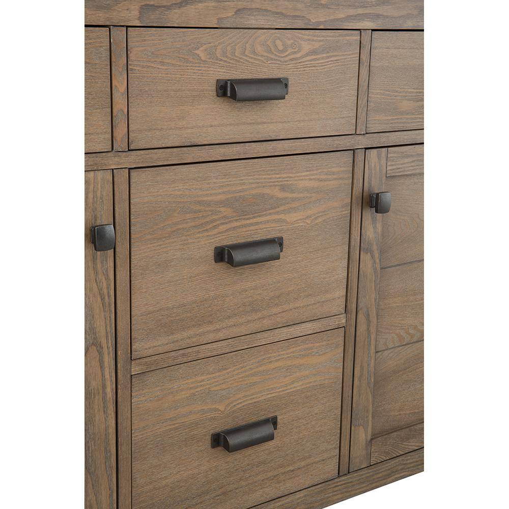 Home Decorators Collection Stanhope 49 in. Reclaimed Oak Single Vanity with Crystal White Engineered Stone Vanity Top and Undermount Sink SNOVT4922D