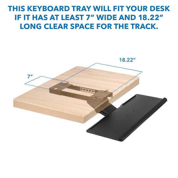 Mount it Under Desk Computer Keyboard And Mouse Tray Ergonomic Keyboard Drawer With Gel Wrist Pad Black