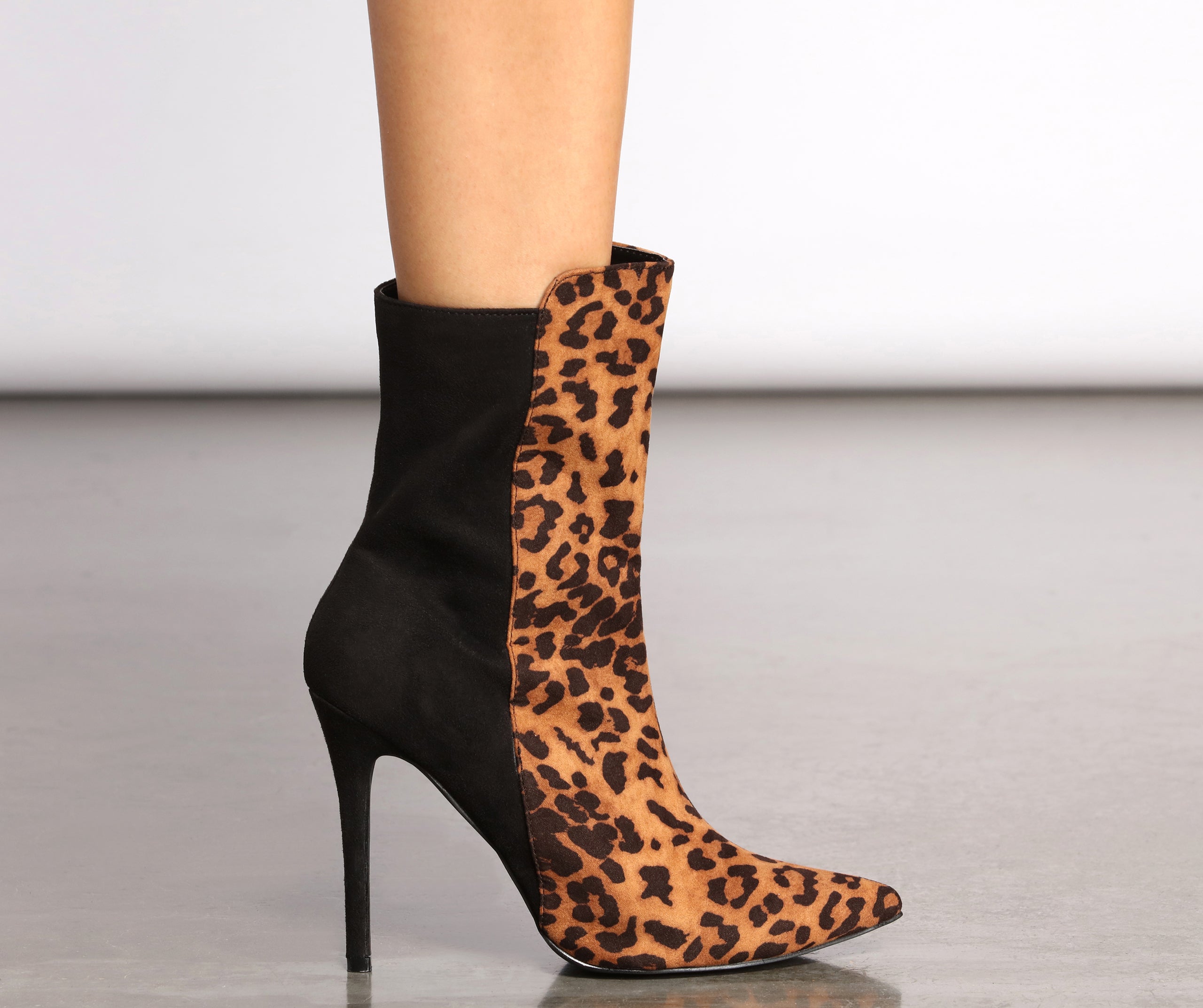 On Point 50 and 50 Leopard Stiletto Booties