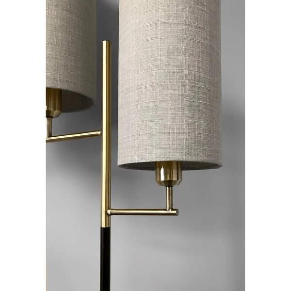 Adesso Matte Black and Antique Brass Davis Table Lamp