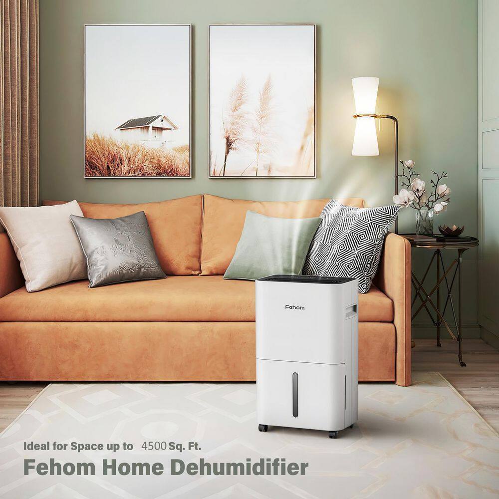 Fehom 50-Pint Multifunction Home Dehumidifier With Water Tank For 4500 Sq. Ft. Bedrooms Basements and Laundry Rooms HDCX-PD11A