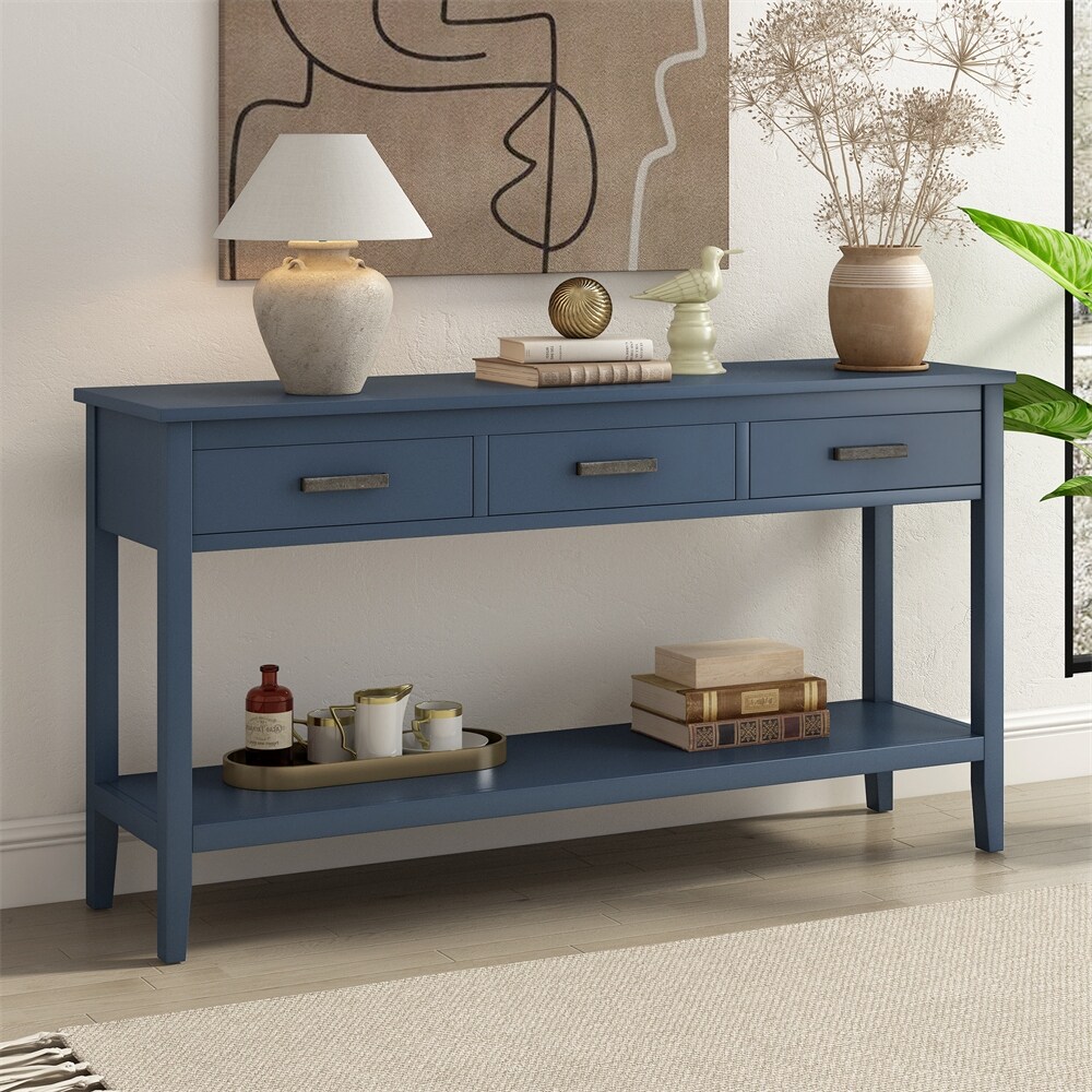 Contemporary 3 Drawer Console Table with 1 Shelf  Entrance Table