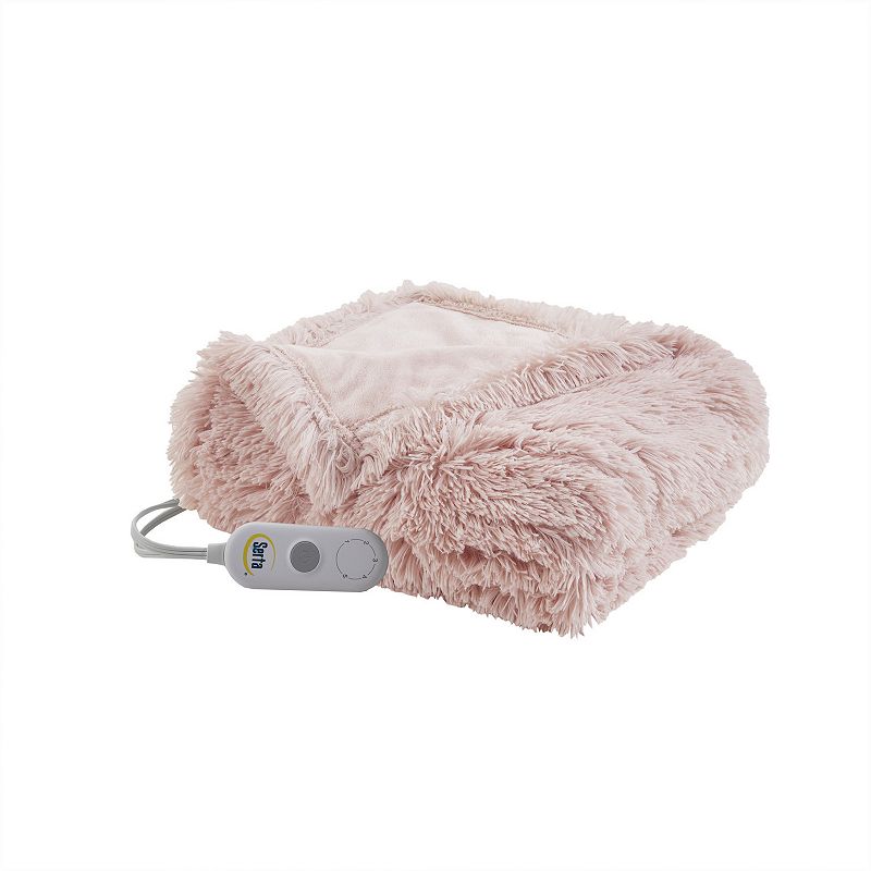 Serta? Leena Shaggy Faux Fur Electric Heated Throw Blanket