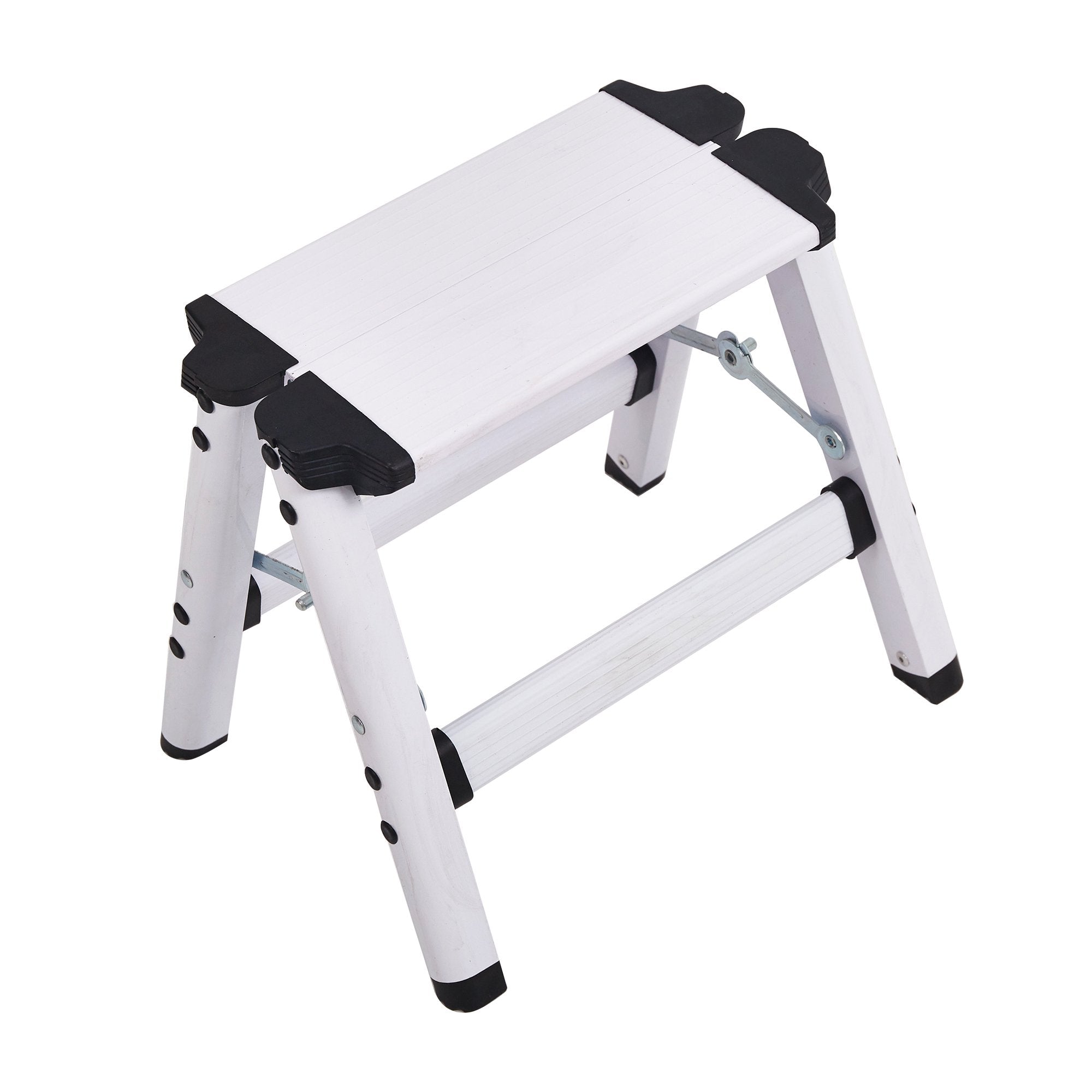 Karmas Product 2 feet Step Ladder Lightweight Aluminum Steel Step Stools for Home Kitchen, 220lbs Capacity，12 inch