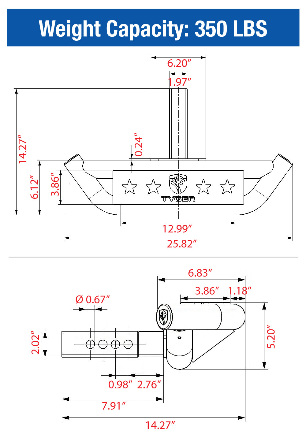 Tyger Auto TG-HS8U81238 Hitch Armor Compatible with Vehicles With 2