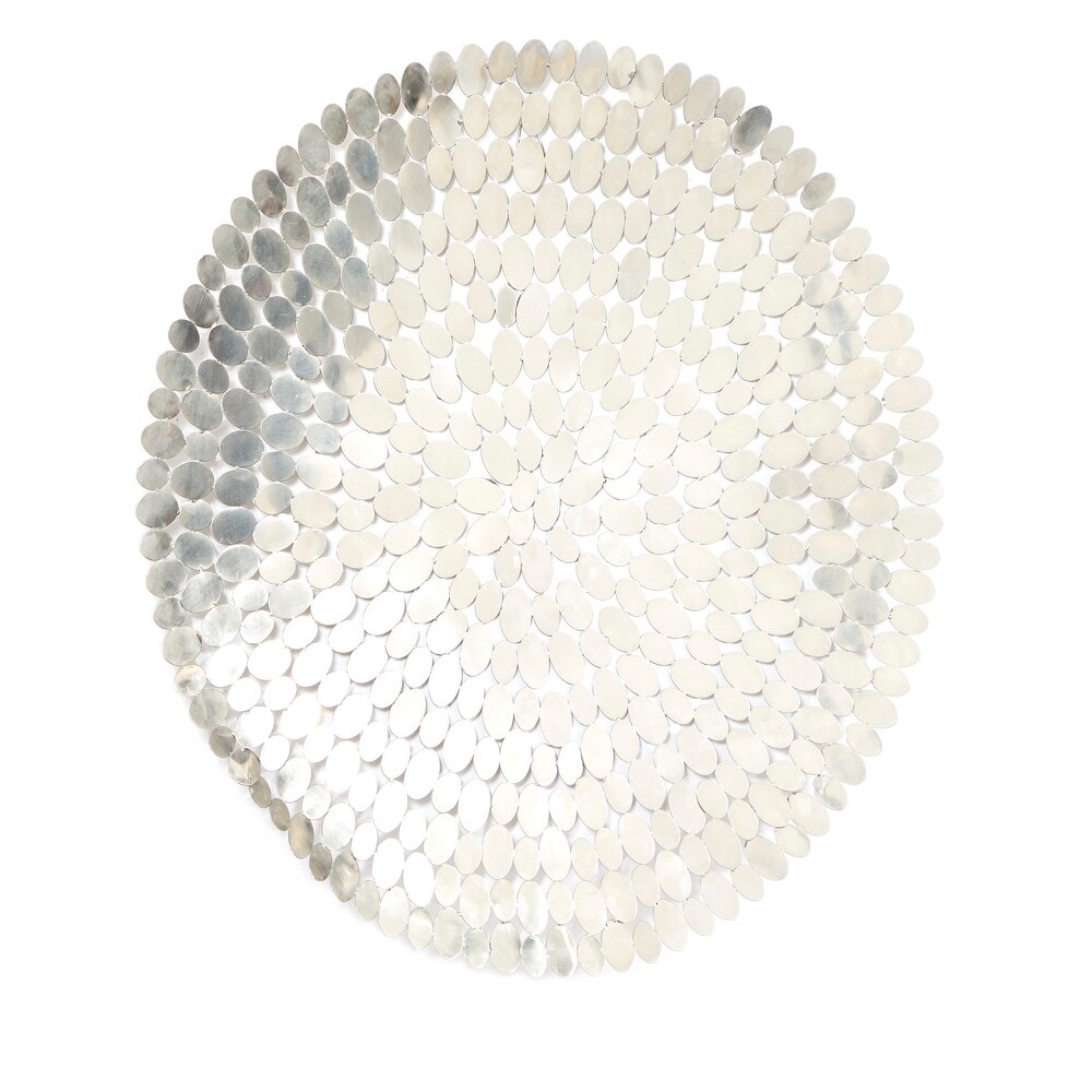 Silver Stainless Steel Glam Ornamental Wall Decor   31 x 31 x 1