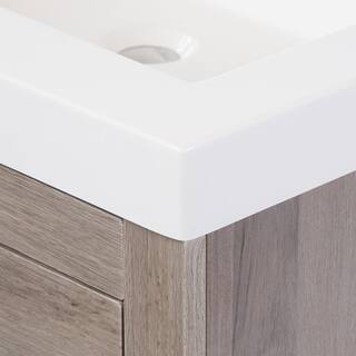 Glacier Bay Woodbrook 24 in. W Bath Vanity in White Washed Oak with Cultured Marble Vanity Top in White with White Sink WB24P2-WO