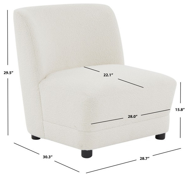 Safavieh Couture Nessa Boucle Accent Chair Ivory / Black   Armchairs And Accent Chairs   by Safavieh  Houzz