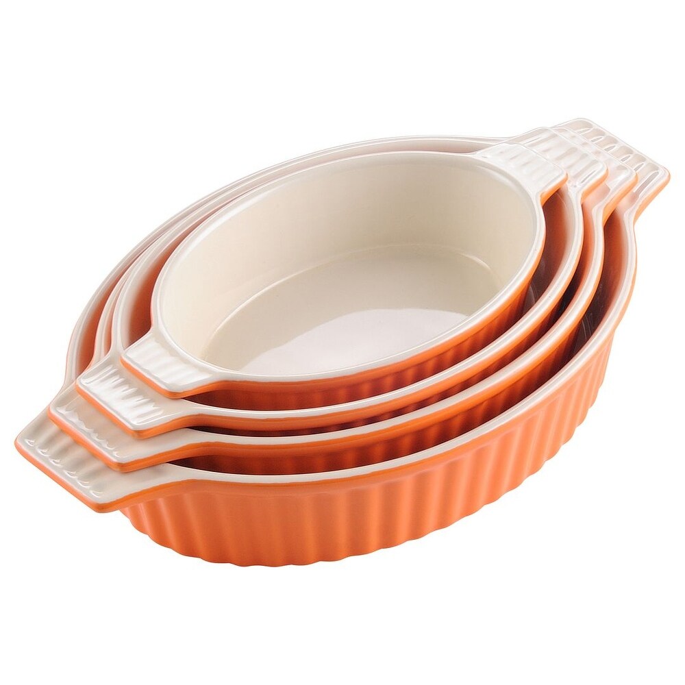 MALACASA  Series Bake.Bake  Ceramic Oval Baking Dish Bakeware Set