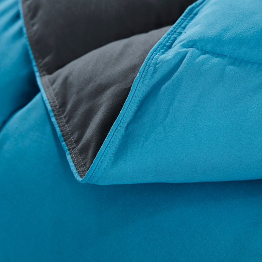 HIG Light Weight Down Alternative Comforter， Full/Queen， Turquoise， Reversible