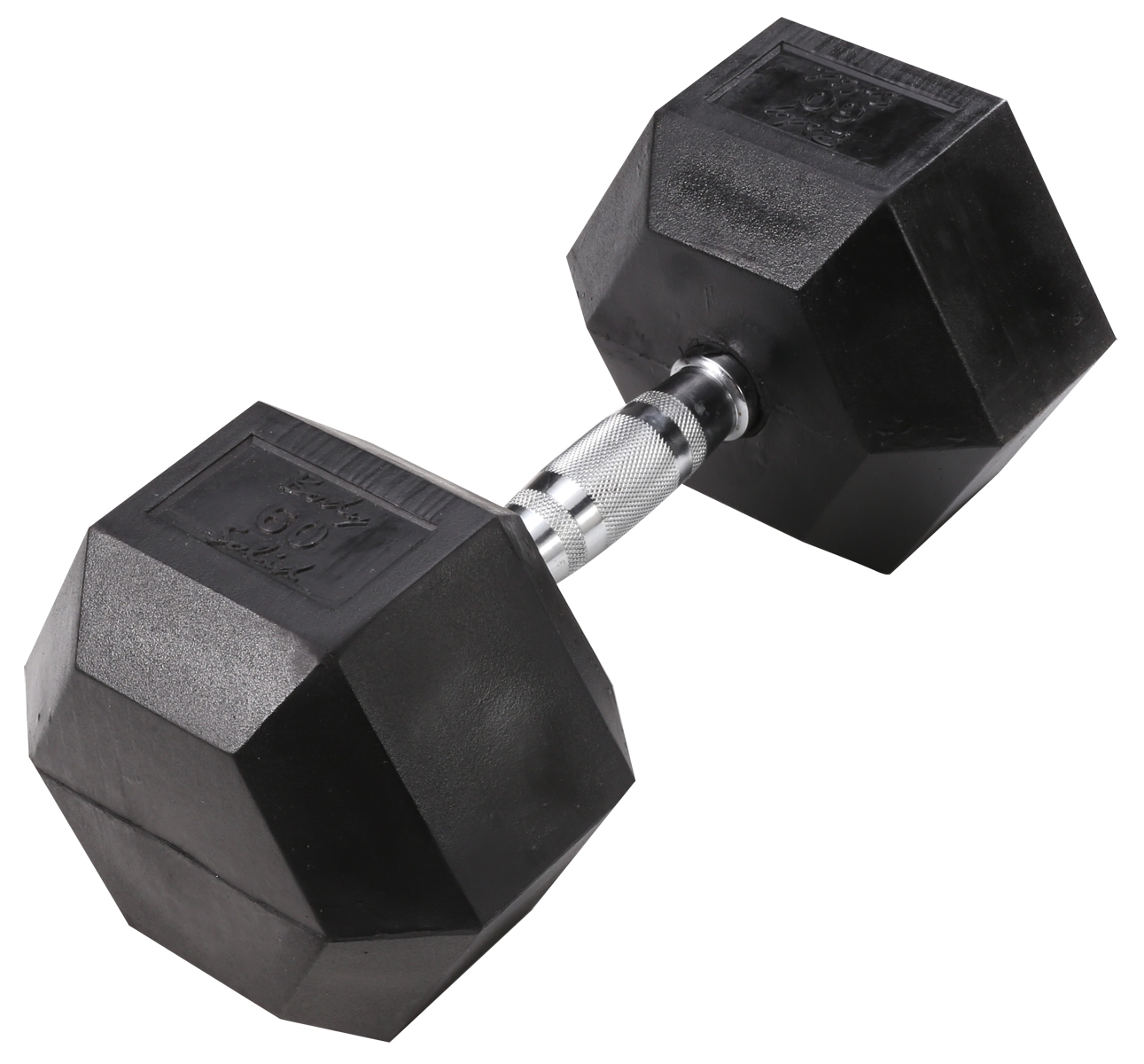 Body-Solid 60 lb Rubber Coated Hex Dumbbell