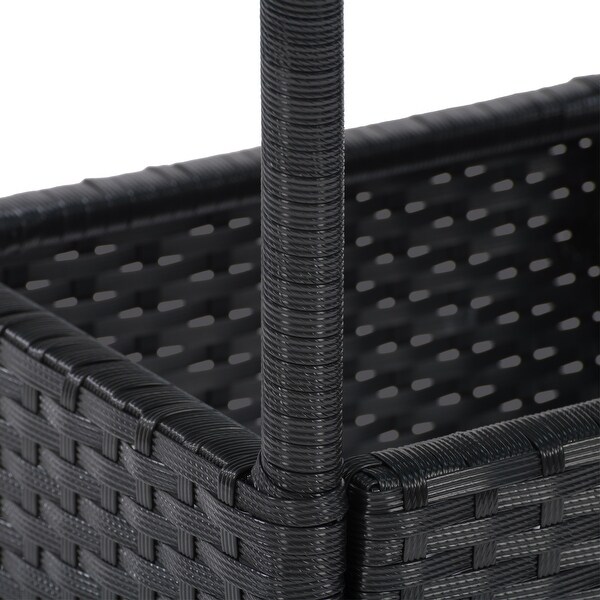 CorLiving Parksville Black Rattan Bistro Table