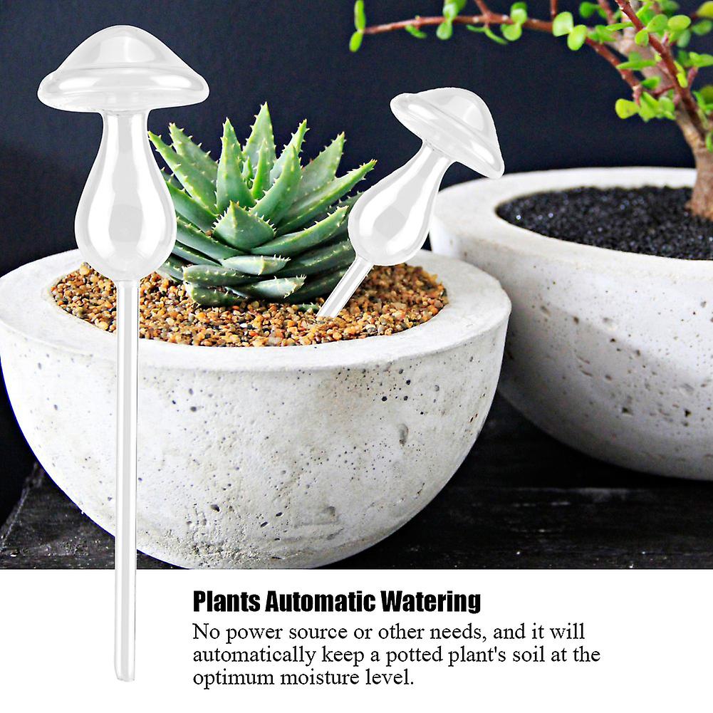 House Plants Flowers Automatic Self Watering Devices Clear Glass Water Feeder Mushroom Shape