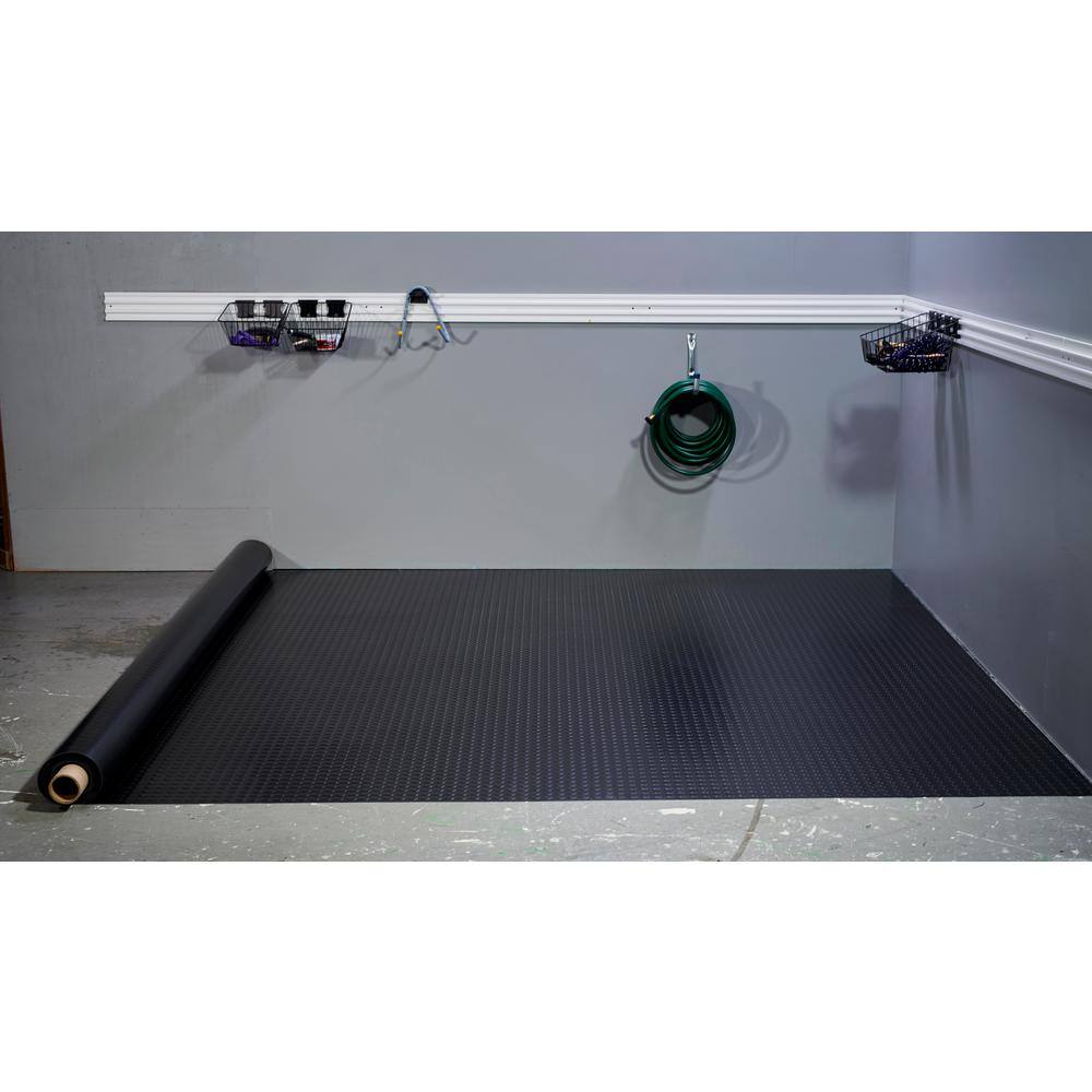 G-Floor Coin 7.5 ft. x 17 ft. Midnight Black Commercial Grade Vinyl Garage Flooring Cover and Protector GF75CN717MB