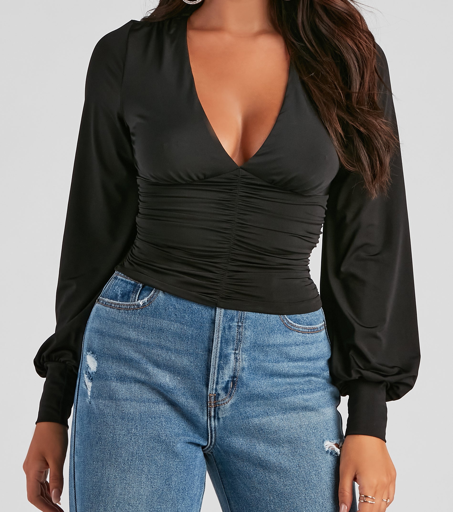 Sultry Classic Plunge V-Neck Top